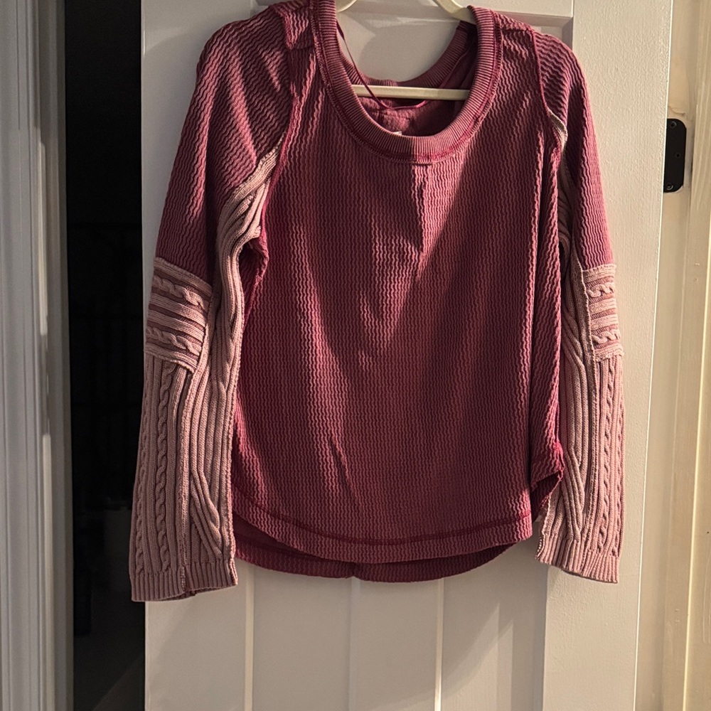 Free People Ribbed Sweater - Dusty Rose